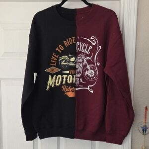 New Unisex Trust The Universe Two-Tone Motorcycle Graphic Sweatshirt